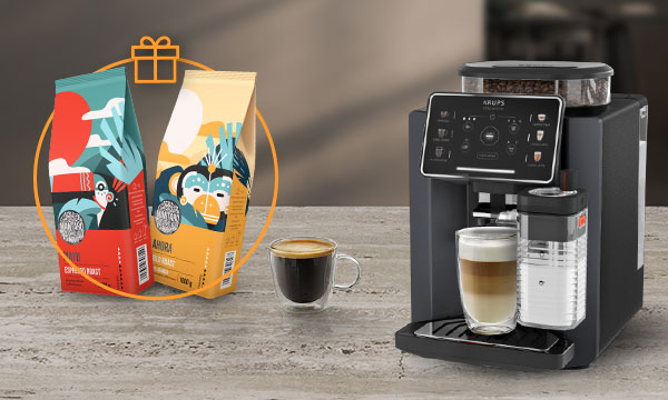 Vásároljon Krups Sensation Milk EA912B10 automata kávéfőzőt az Euronicsban, és 2 kg Mantaro szemeskávét adunk ráadásként